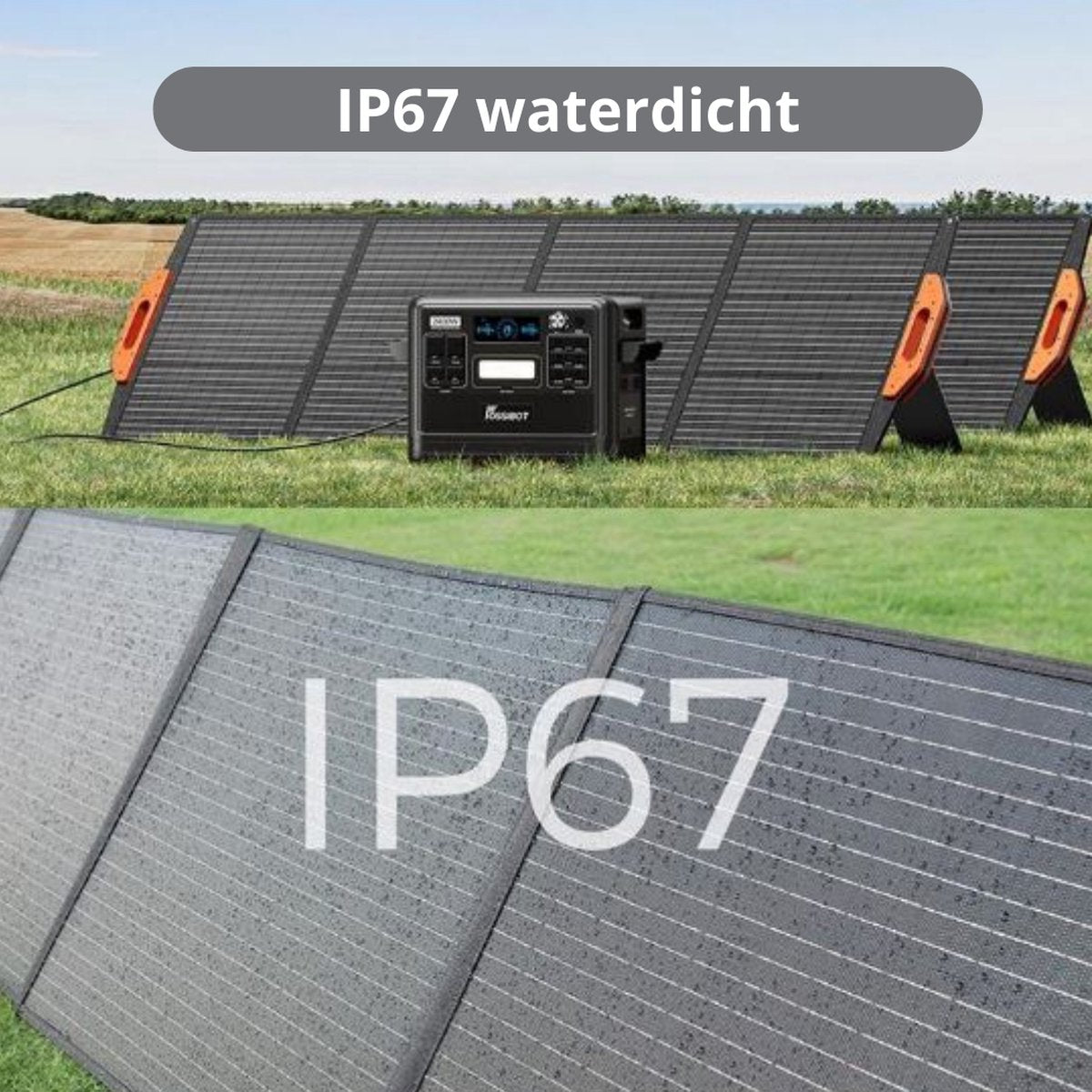 FOSSiBOT Opvouwbaar Zonnepaneel - Draagbaar Model Met Magnetisch Handvat - IP67 Waterdicht - Inclusief Draagas - Gijs