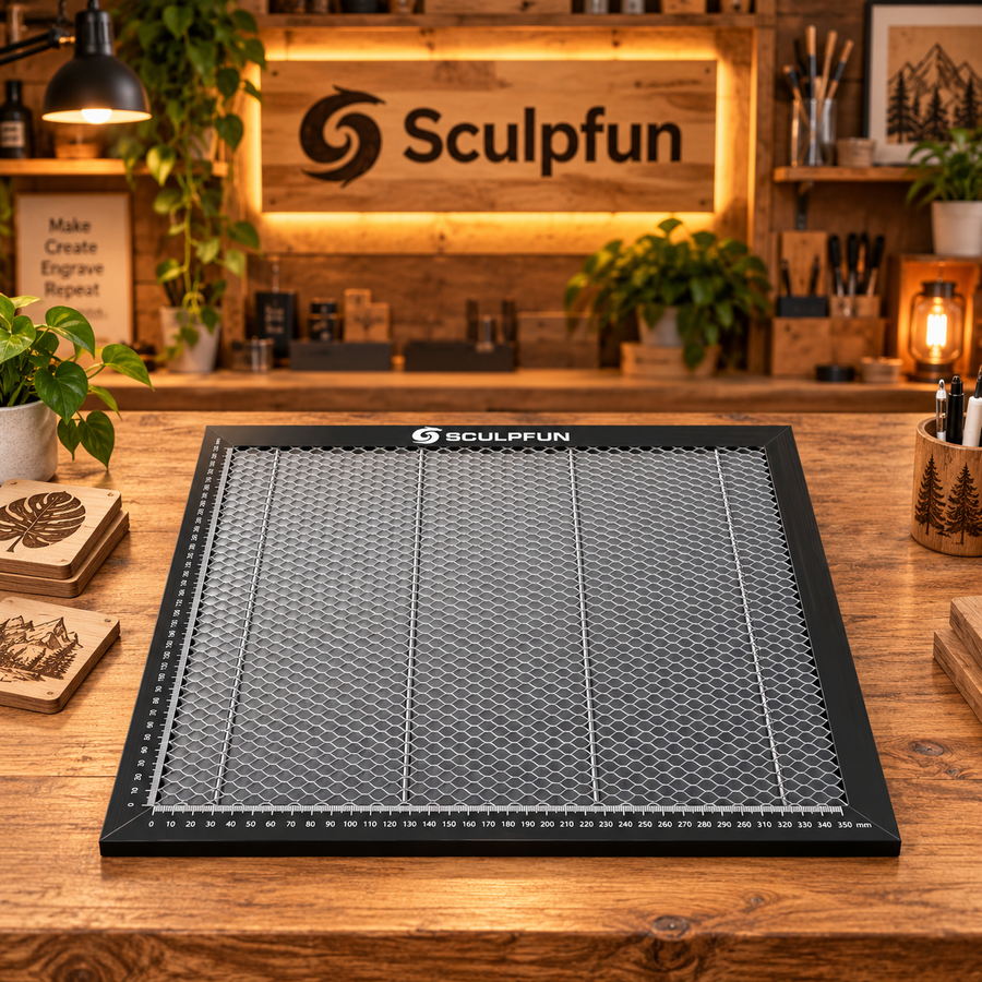 Honeycomb Bed - Sculpfun Laser Engraving And Cutting Table - For Compatible CO2 Or Diode Laser Engravers - 400x400x22 mm