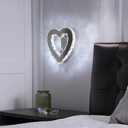 LuxiLamps - Harten LED Wandlamp - Crystal Wand Muur Lamp -  Wand Decoratie - Wandverlichting