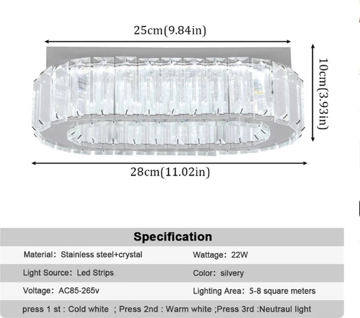 Ring Plafondlamp - K9 Kristallen Led Lamp - Woonkamerlamp - Warm Wit - Moderne lamp - LED Plafondlamp - Plafonniere