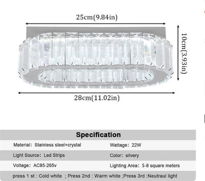 Ring Plafondlamp - K9 Kristallen Led Lamp - Woonkamerlamp - Warm Wit - Moderne lamp - LED Plafondlamp - Plafonniere