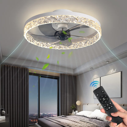 Fan Lamp - Ceiling Fan Black - Smart Lamp - With Dimmer - 6 Speed ​​Fan - Kitchen Lamp - Living Room Lamp - Modern Lamp