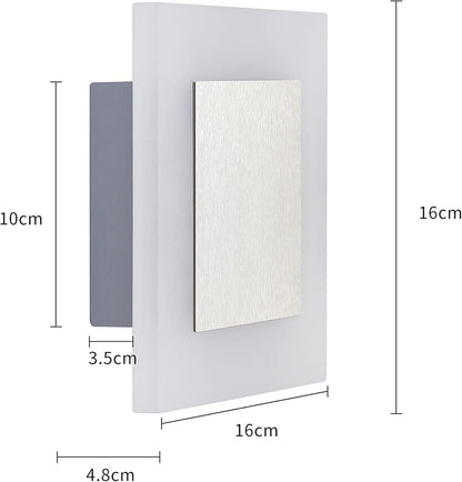 LuxiLamps - Led Wandlamp - Moderne Wandverlichting - 3000K Warm Wit - Hal lamp - Trappenhuis - 16 cm