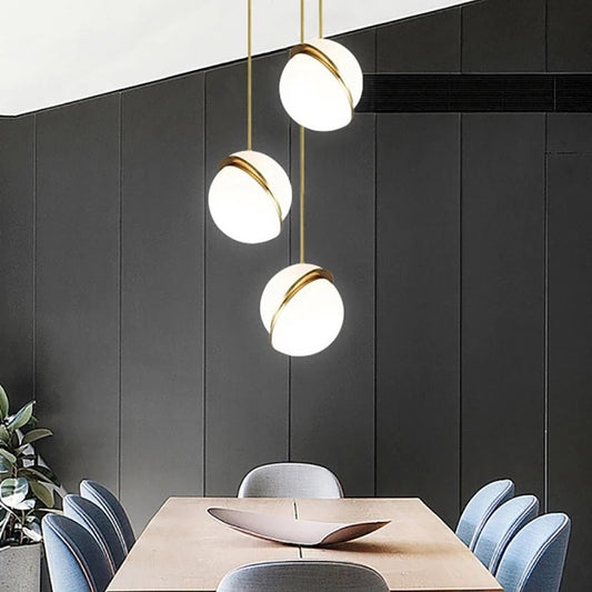 LuxiLamps - Bubble Ball Hanglamp - LED Kroonluchter - Decor Hanglamp - Wit/Goud - 15 cm - Led Hanglamp