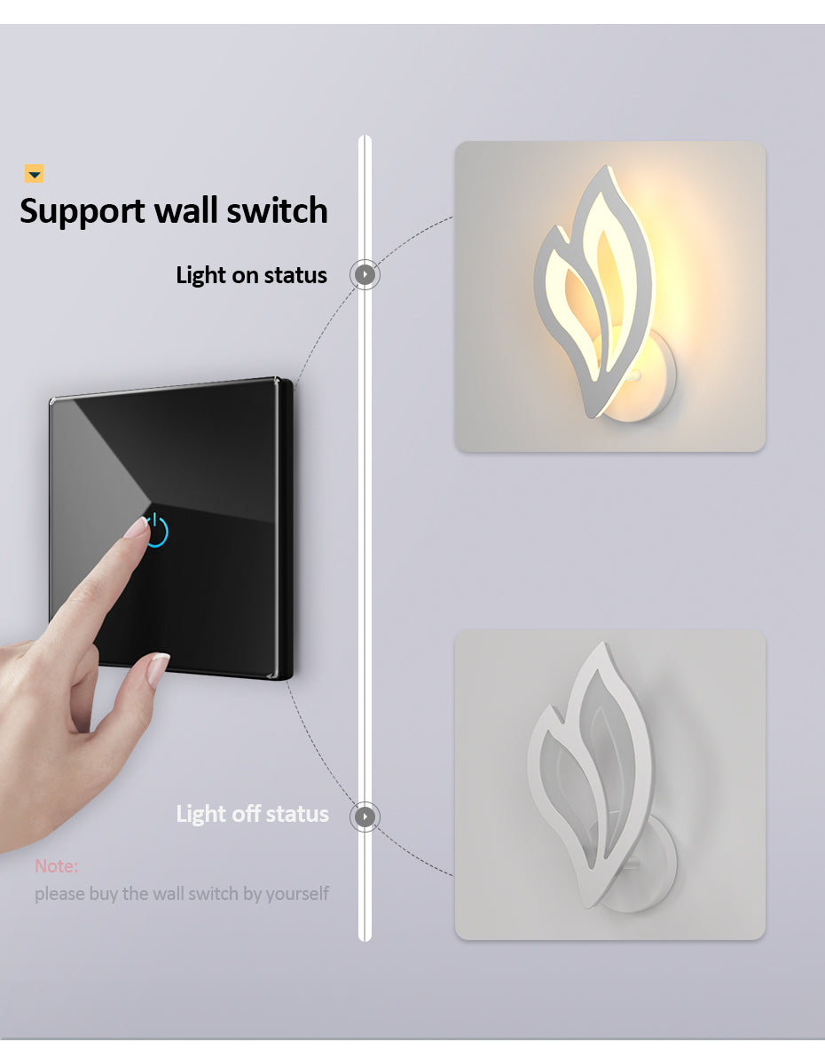 LuxiLamps - Flower Leaf Wall Lamp - Modern Wall Lamp - Warm White - Living Room Lamp - Bedroom - Wall Decoration