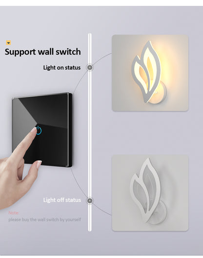 LuxiLamps - Flower Leaf Wall Lamp - Modern Wall Lamp - Warm White - Living Room Lamp - Bedroom - Wall Decoration