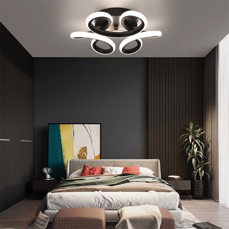 Modern ceiling lamp - Lighting - Flower Lamp - Ceiling lamp - Hanging lamp - LED - Black