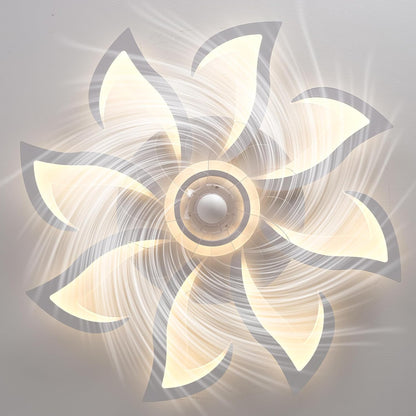 LuxiLamps - 8 Lotus Ventilator Lamp - Plafondventilator - Smart Lamp - Met Dimmer - 6 Standen Ventilator - Keuken Lamp - Woonkamerlamp - Moderne lamp