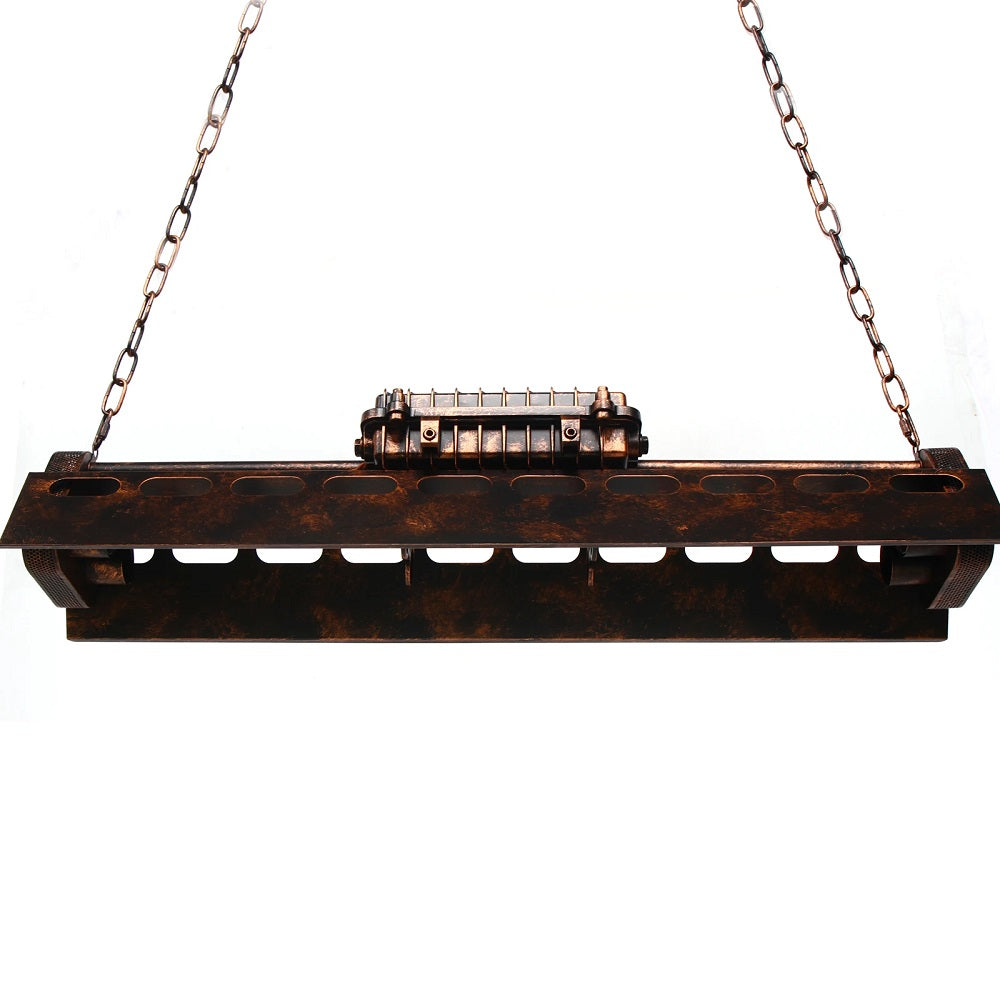 Industrieel Metalen Hanglamp - Antieke Houten Kroonluchter - Vintage - Amerikaanse Stijl - Verstelbaar - 78 cm - Moderne Hanglamp