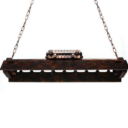 Industrieel Metalen Hanglamp - Antieke Houten Kroonluchter - Vintage - Amerikaanse Stijl - Verstelbaar - 78 cm - Moderne Hanglamp