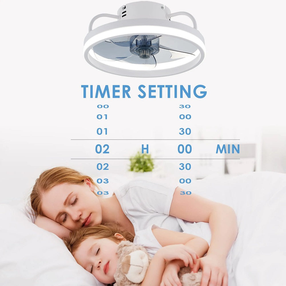 Fan Lamp - Ceiling Fan - White - Smart Lamp - With Dimmer - 3 Modes Fan - Kitchen Lamp - Living Room Lamp - Modern Lamp