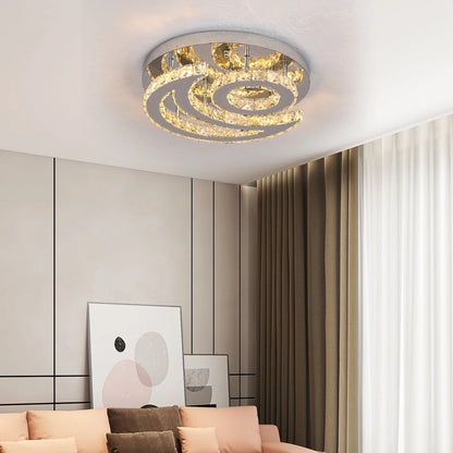 LuxiLamps - Sun &amp; Moon Ceiling Lamp - Crystal LED Chandelier - 3 Colors - Modern Living Room Lamp - 40 cm - Ceiling Lamp