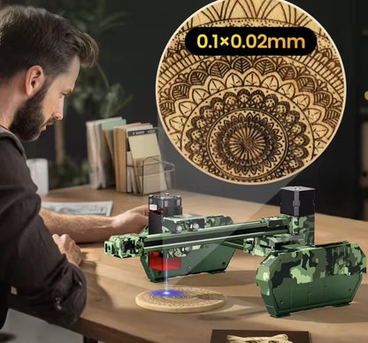 Laser Graveermachine T150 Pro 6W - Laser Cutter - Laserprinter All In One - Graveren - Display - Groen - Laser Snijmachine - Bedienbaar Met APP