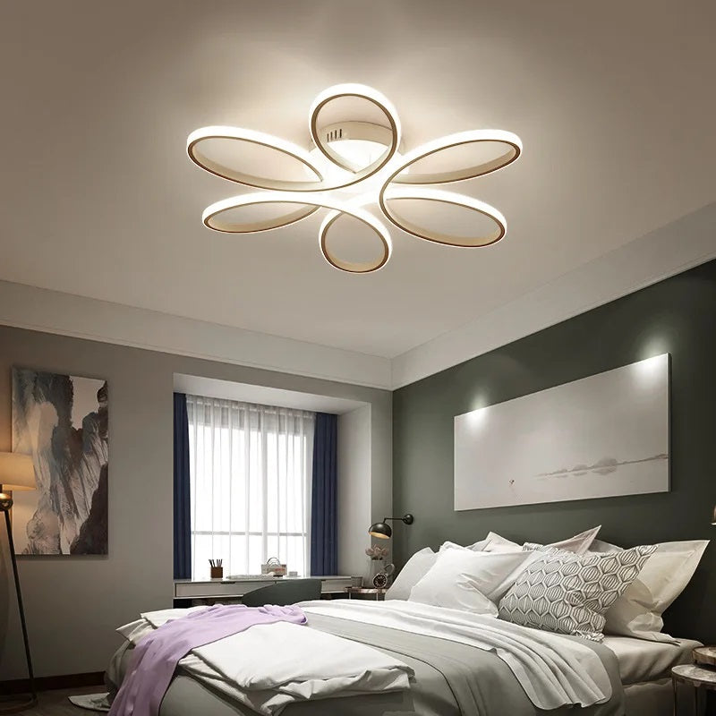 LuxiLamps - Krullen Plafondlamp - Warm Wit - 59 cm - Woonkamerlamp - Wit - Slaapkamerlamp - Moderne lamp - Plafonniere