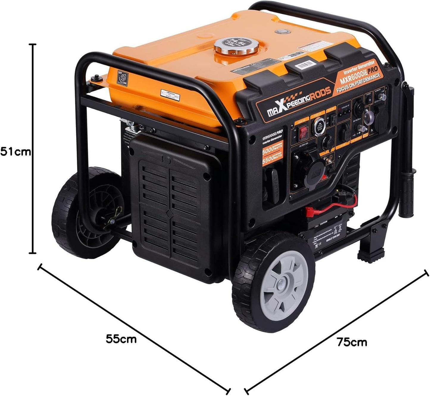 Inverter Stroomgenerator 5500 W - Parallel Benzine Generator - 4-Takt - Superstil 73dB - Power 10H voor RV - 14.5L Brandstoftank - ATS-interface - E-starter