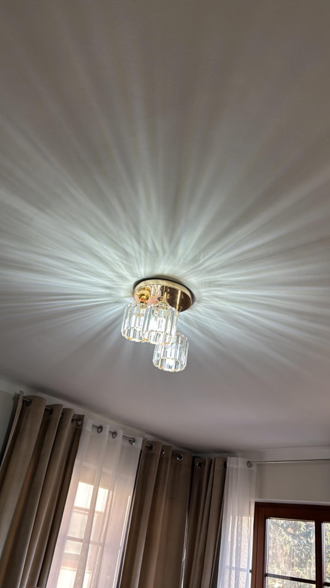 Moderne Kristallen Kroonluchter - 3 Kop Crystal Plafondlamp - K9-Kristal - E27 - Goud - Verlichting - Plafonnière