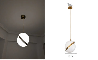 LuxiLamps - Bubble Ball Hanglamp - LED Kroonluchter - Decor Hanglamp - Wit/Goud - 15 cm - Led Hanglamp