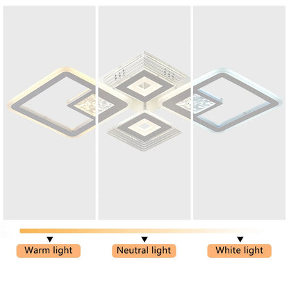 4 Hoofden Plafondlamp - Met Afstandsbediening - Smart lamp - Dimbaar Met App - Woonkamerlamp - Moderne lamp - Plafoniere
