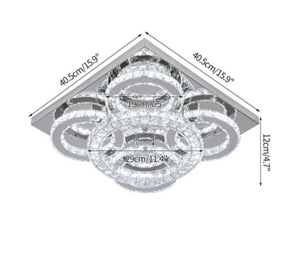 5 Ring Crystal Plafondlamp - Moderne Lamp - Led Lamp 40 cm - Plafondlamp - Plafonniere - Kroonluchter