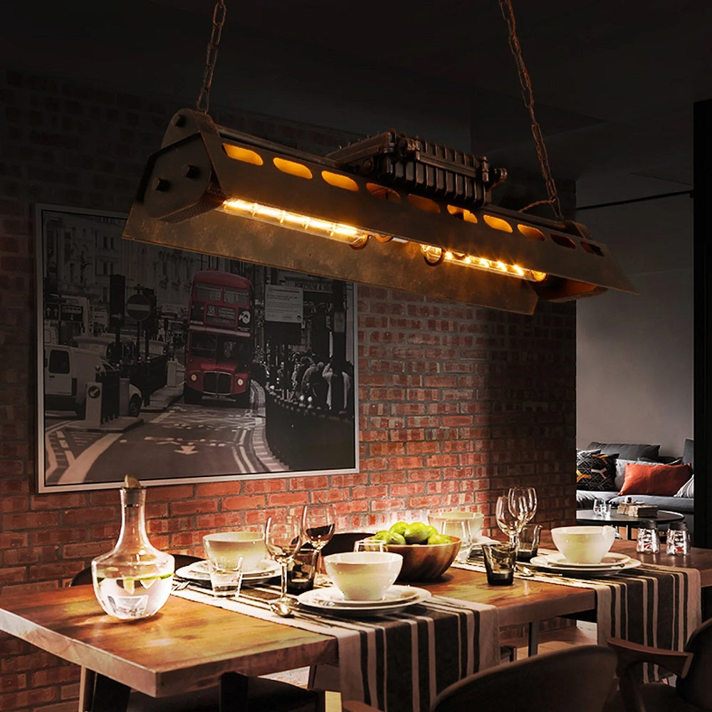 Industrieel Metalen Hanglamp - Antieke Houten Kroonluchter - Vintage - Amerikaanse Stijl - Verstelbaar - 78 cm - Moderne Hanglamp