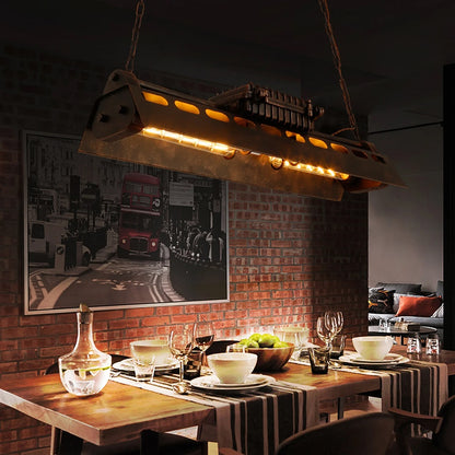 Industrieel Metalen Hanglamp - Antieke Houten Kroonluchter - Vintage - Amerikaanse Stijl - Verstelbaar - 78 cm - Moderne Hanglamp