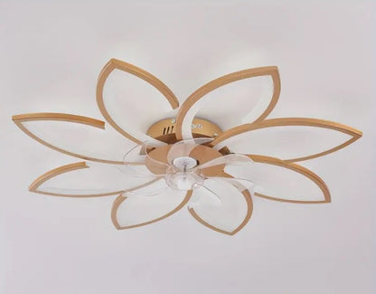 LuxiLamps - 8 Sterren Plafondlamp Met Ventilator - Goud - Met Afstandsbediening - Smart lamp - Dimbaar Met App - 6 Standen Ventilator - Woonkamerlamp - Moderne lamp - Plafoniere