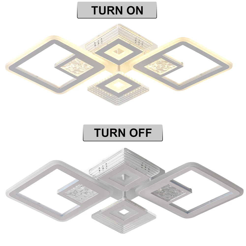 4 Hoofden Plafondlamp - Met Afstandsbediening - Smart lamp - Dimbaar Met App - Woonkamerlamp - Moderne lamp - Plafoniere