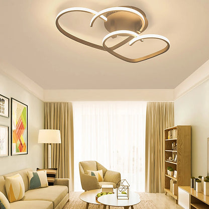 LuxiLamps - Harten Plafondlamp - Met Afstandsbediening - Koffie - Dimbaar Met Afstandsbediening - Woonkamerlamp - Moderne lamp - Plafoniere