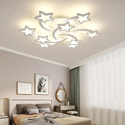Moderne 9 Sterren Lamp - Binnen Verlichting - Plafonniere - Kroonluchter - Plafondlamp - Wit