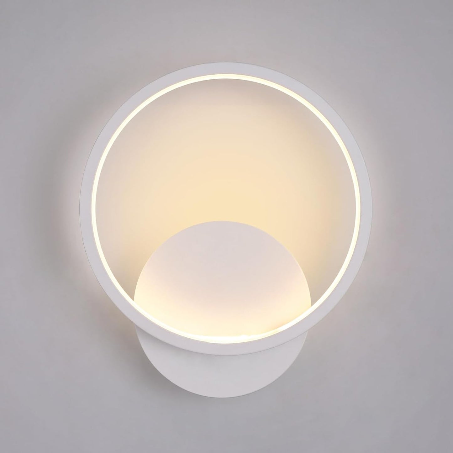 LuxiLamps - Ring LED Wandlamp - Moderne Wandverlichting - 20 cm - Wit - Muur Lamp - Muur Decoratie