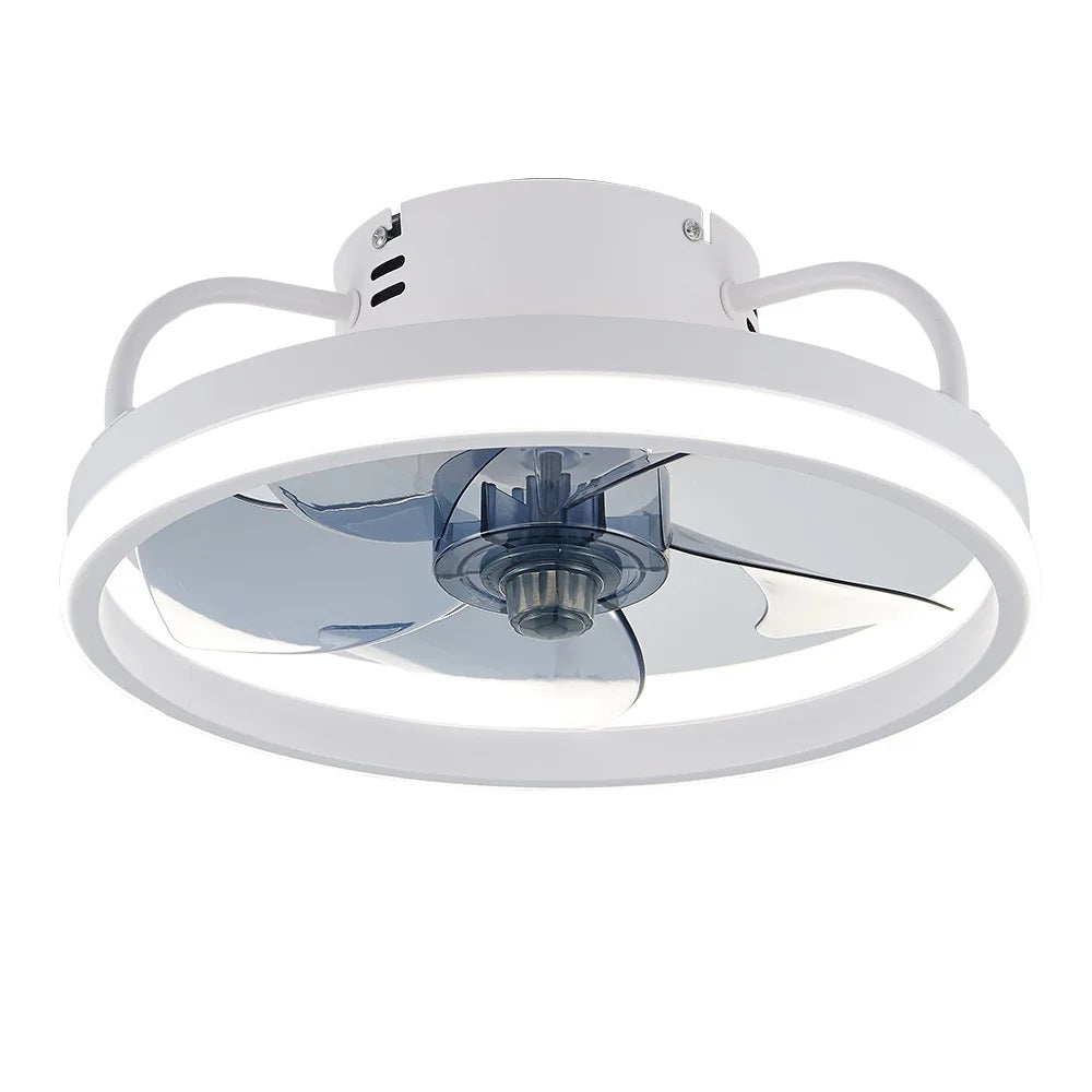 Fan Lamp - Ceiling Fan - White - Smart Lamp - With Dimmer - 3 Modes Fan - Kitchen Lamp - Living Room Lamp - Modern Lamp