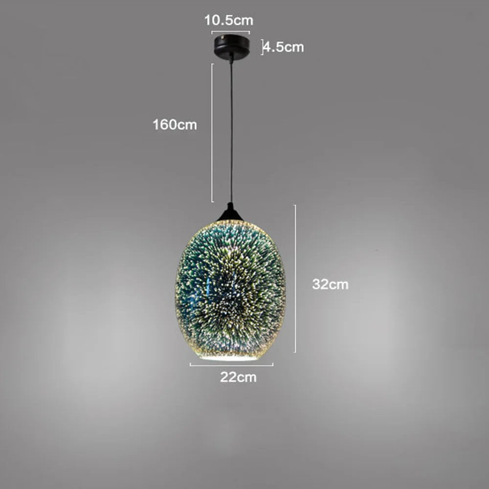 LuxiLamps - Glazen Sterrenhemel - 3-Delig Hanglamp - Unieke Woonkamerlamp - Moderne 3D Lamp - Plafoniere