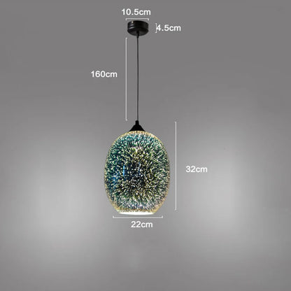 LuxiLamps - Glazen Sterrenhemel - 3-Delig Hanglamp - Unieke Woonkamerlamp - Moderne 3D Lamp - Plafoniere