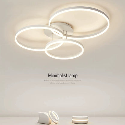 Led Plafondlamp - 3 Ringen - Dimbaar met Afstandsbediening - 76 Watt - Modern Design - Wit - Plafonniere - Modern - Woonkamer - Eettafel - Keuken - Slaapkamer