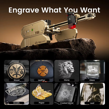 Laser Graveermachine T150 Pro 6W - Laser Cutter - Laserprinter All In One - Graveren - Display - Geel - Laser Snijmachine - Bedienbaar Met APP