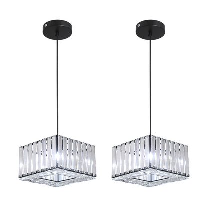 LuxiLamps - Crystal Hanglamp - Moderne Hanglamp - Zwart - Kroonluchter - E27 - Eetkamer Hanglamp