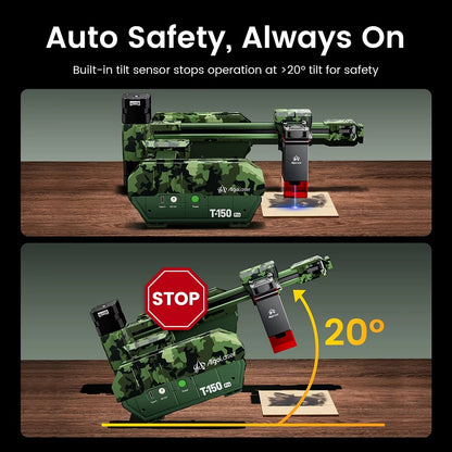 Laser Graveermachine T150 Pro 6W - Laser Cutter - Laserprinter All In One - Graveren - Display - Groen - Laser Snijmachine - Bedienbaar Met APP