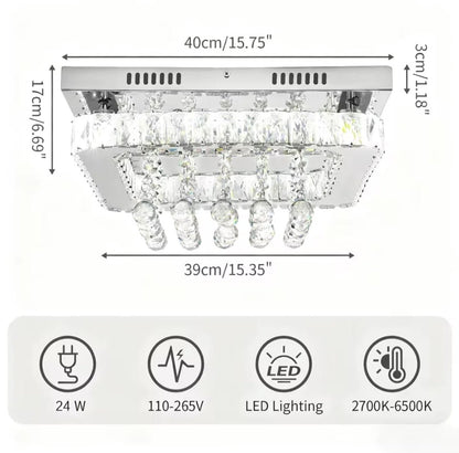 Kristallen Kroonluchter - Crystal Led Lamp - Woonkamerlamp - Afstandsbediening - Moderne lamp - Plafondlamp - Plafoniere - 40 cm