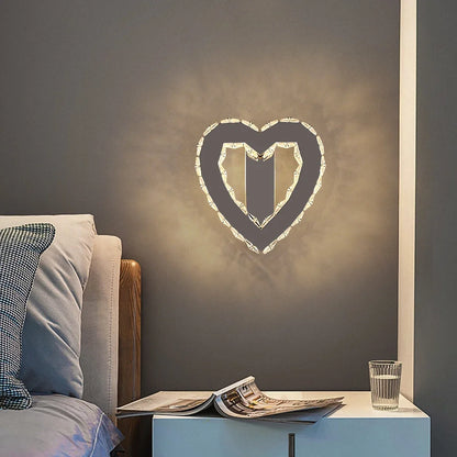 LuxiLamps - Harten LED Wandlamp - Crystal Wand Muur Lamp -  Wand Decoratie - Wandverlichting