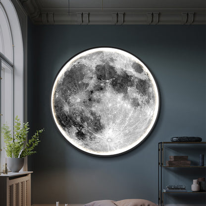 Maan Wandlamp - Ø 60 cm - Dimbaar Met Afstandsbediening - Slaapkamerlamp - Woonkamerlamp - Moderne lamp - Led Lamp - Led Plafond Lamp