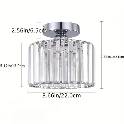 Plafondlamp - Verlichting - Gangpad - Lamp - Kristal Look - Plafonnière - 22 cm - Rond - Chroom - E27