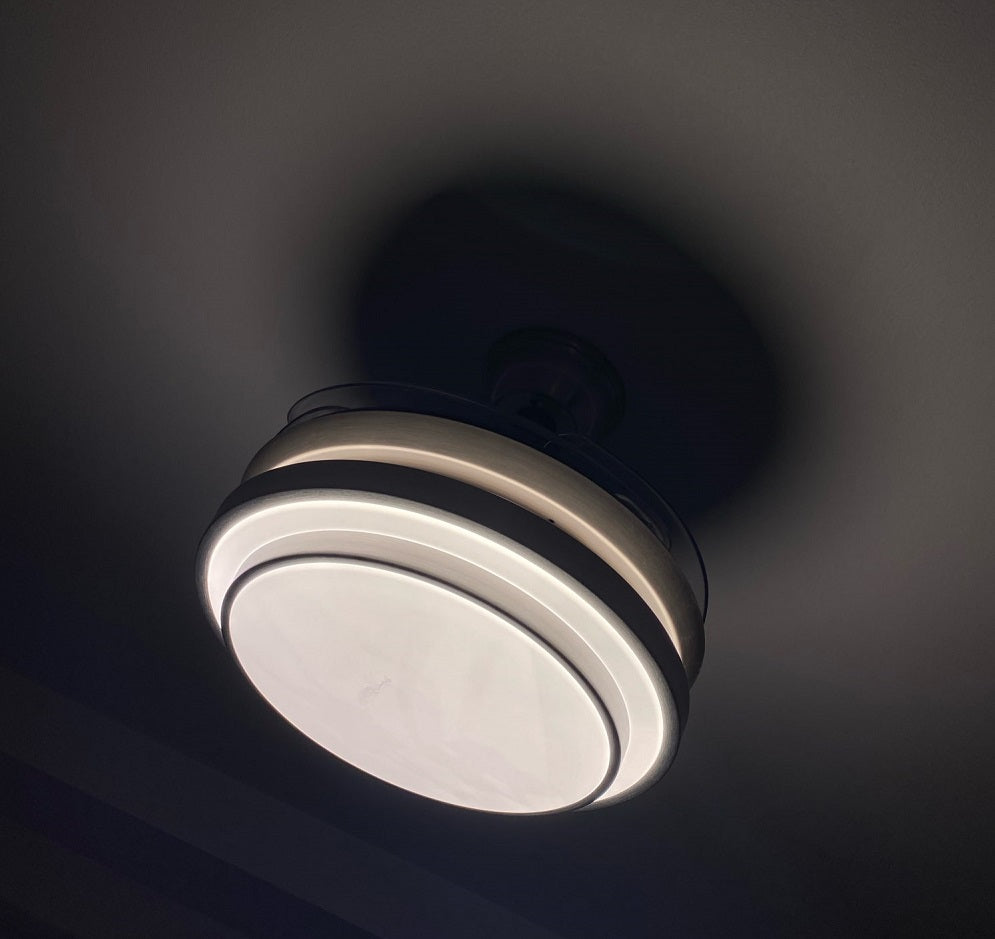 Ventilator Lamp - Plafondventilator - Hanglamp Ventilator - 97 cm - Chroom - Dimbaar - 3 Standen - Afstandsbediening - Woonkamerlamp - Moderne lamp