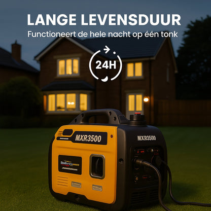 Superstille Inverter Stroomgenerator 3300 W - Benzine, 4-Takt - Met USB en 230V Stopcontacten - Noodstroomaggregaat voor Camping, Reizen en Oorlogsnood