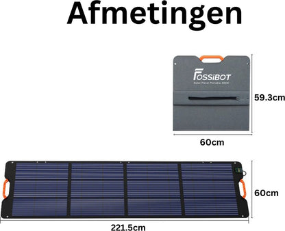 FOSSiBOT Opvouwbaar Zonnepaneel - Draagbaar Model Met Magnetisch Handvat - IP67 Waterdicht - Inclusief Draagas - Gijs