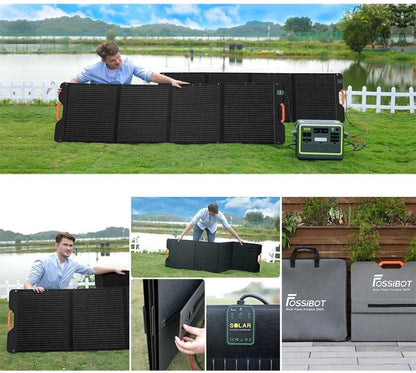 FOSSiBOT Opvouwbaar Zonnepaneel - Draagbaar Model Met Magnetisch Handvat - IP67 Waterdicht - Inclusief Draagas - Gijs