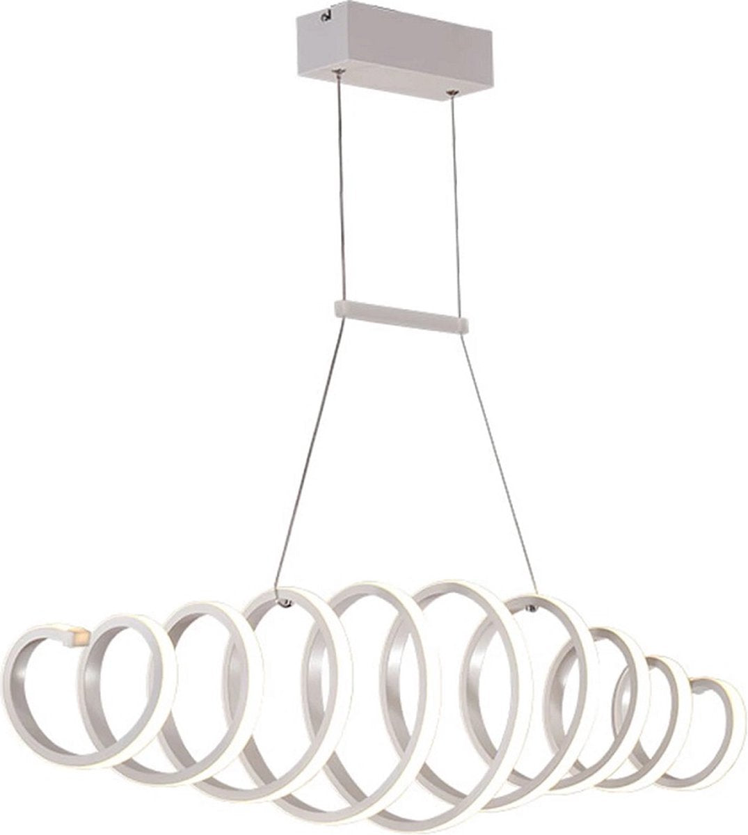 Hanglamp - Kroonluchter - Wit - Woonkamerlamp - 100 cm - Moderne Hanglamp - Eetkamer Lamp