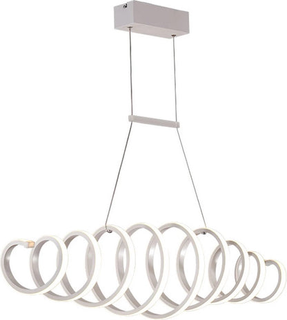 Hanglamp - Kroonluchter - Wit - Woonkamerlamp - 100 cm - Moderne Hanglamp - Eetkamer Lamp
