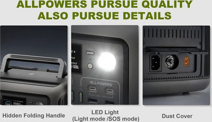 Powerstation - Generator - Aggregaat - Powerbank - Draagbare - 299Wh LiFePO4 - met 600W AC Uitgang en 2x 100W Zonnepaneel - voor Off-Grid, Camping en Noodstroom