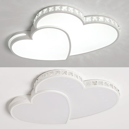 LuxiLamps - Kristallen Harten Plafondlamp - Wit - Koud Wit - Woonkamerlamp - Moderne lamp - Plafonnière