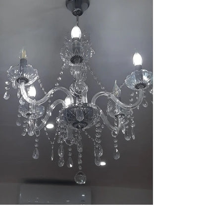 Crystal Chandelier - 6 Arm Kristallen Kroonluchter - Hanglamp - Woonkamer Lamp - Moderne Lamp - Plafonniere